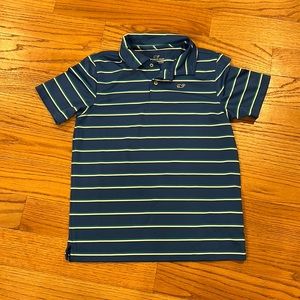 Vineyard Vines performance polo shirt - blue with stripes boys size small
